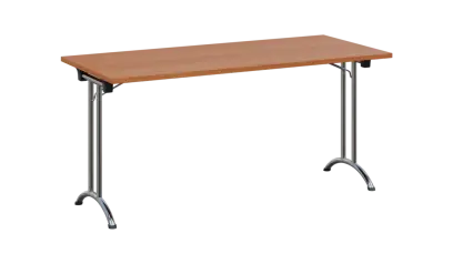 SLC 160 chrom skládací jednací stůl 1600x700, deska 25 mm, podnož chrom, deska olše jantar